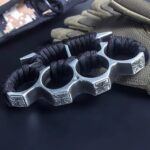 Self-defense wolf Brass knuckles finger jab vehicle mounted escape device ring ring thickened hand brace fist buckle - 3