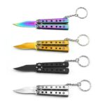 Stainless Steel Sharp Blade Training Tool Folding Keychain Knife Outdoor Camping Gear Hiking Travel Play Gadget Gift For Men