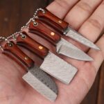 Small Kitchen Knife Mini Keychain Unboxing Stainless Steel Pocket Knife With Leather Case Portable Outdoor Hanging Cutting Tool