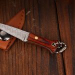 Small Kitchen Knife Mini Keychain Unboxing Stainless Steel Pocket Knife With Leather Case Portable Outdoor Hanging Cutting Tool - immagine 4