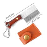 Small Kitchen Knife Mini Keychain Unboxing Stainless Steel Pocket Knife With Leather Case Portable Outdoor Hanging Cutting Tool - immagine 6