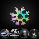 Snowflake Camping Multitool Portable Pocket Tool Box Pendant Wrench Ratchet Combination Gear Clip Measure Useful Hand Tool - immagine 6
