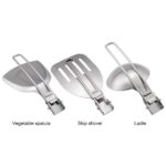 Spatula Shovel Ladle Tableware Stainless Steel Camping Cooking Utensils Foldable Dinnerware Travel Picnic Equipment Supplies - immagine 4
