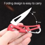 Stainless Steel Blade Shaped Knife Outdoor Camping Self Defense Emergency Survival Knife Tool Folding Portable Key Knife - immagine 4