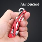 Stainless Steel Blade Shaped Knife Outdoor Camping Self Defense Emergency Survival Knife Tool Folding Portable Key Knife - immagine 5