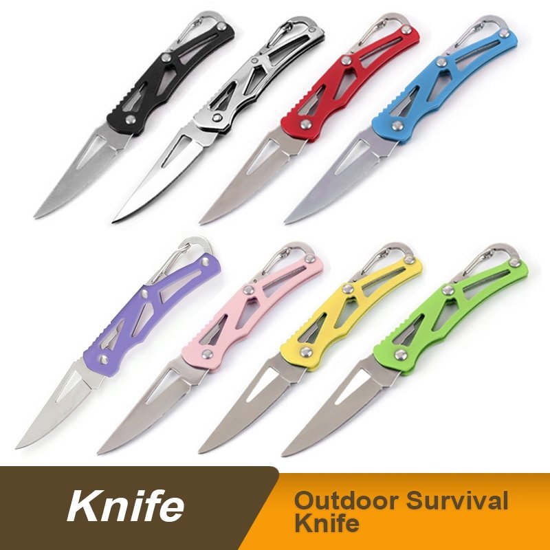 Stainless-Steel-Blade-Shaped-Knife-Outdoor-Camping-Self-Defense-Emergency-Survival-Knife-Tool-Folding-Portable-Key.jpg Stainless Steel Blade Shaped Knife Outdoor Camping Self Defense Emergency Survival Knife Tool Folding Portable Key Knife - immagine 1