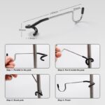 Stainless Steel Light Stand Holder Hooks Portable Tent Pole Lamp Hanger Hunting Fishing Lantern Hanger Outdoor Camping Tools - immagine 4