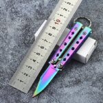Stainless Steel Sharp Blade Training Tool Folding Keychain Knife Outdoor Camping Gear Hiking Travel Play Gadget Gift For Men - immagine 2