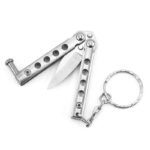 Stainless Steel Sharp Blade Training Tool Folding Keychain Knife Outdoor Camping Gear Hiking Travel Play Gadget Gift For Men - immagine 5