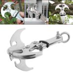 Stainless Steel Survival Folding Grappling Hook Multifunctional Outdoor Climbing Claw Carabiner Travel Rescue Tool Climbing Tool - immagine 3