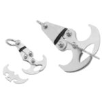 Stainless Steel Survival Folding Grappling Hook Multifunctional Outdoor Climbing Claw Carabiner Travel Rescue Tool Climbing Tool - immagine 4