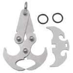 Stainless Steel Survival Folding Grappling Hook Multifunctional Outdoor Climbing Claw Carabiner Travel Rescue Tool Climbing Tool - immagine 5