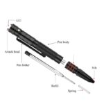 T-7 Double Tungsten Steel Head Tactical Defense Pen Glass Breaker EDC Tactical Survival Pens Multifunction LED Lighting Pen - immagine 6