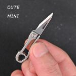 TC4 Titanium Alloy Mini Folding Knife EDC Portable Keychain Pendant Knife Express Unpacking Pocket Knife Gift EDC Tool - immagine 4