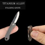 TC4 Titanium Alloy Mini Folding Knife EDC Portable Keychain Pendant Knife Express Unpacking Pocket Knife Gift EDC Tool - immagine 6