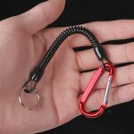 Tactical Retractable Spring Elastic Rope Hook Security Gear Tool For Outdoor Hiking Camping Anti-lost Phone Keychain Carabiner - immagine 4