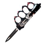 9inch middle finger bone biker knives&BBRASS KNUCKLE Tench OTF Knife -TKT200-05 - immagine 2