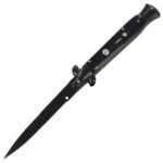 8.75 Inch Black Italian Stiletto Switch Knife - immagine 3
